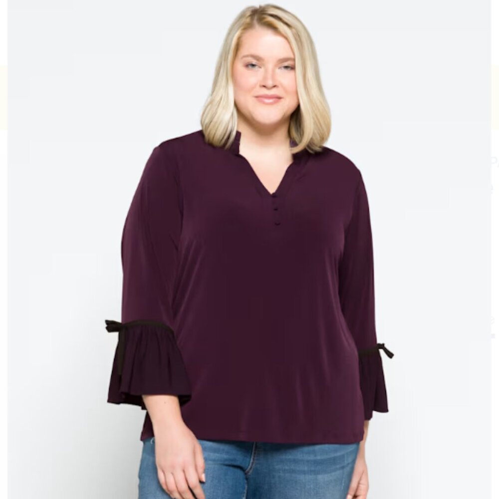 Ifima Ruffle Detail Knit Top 2X